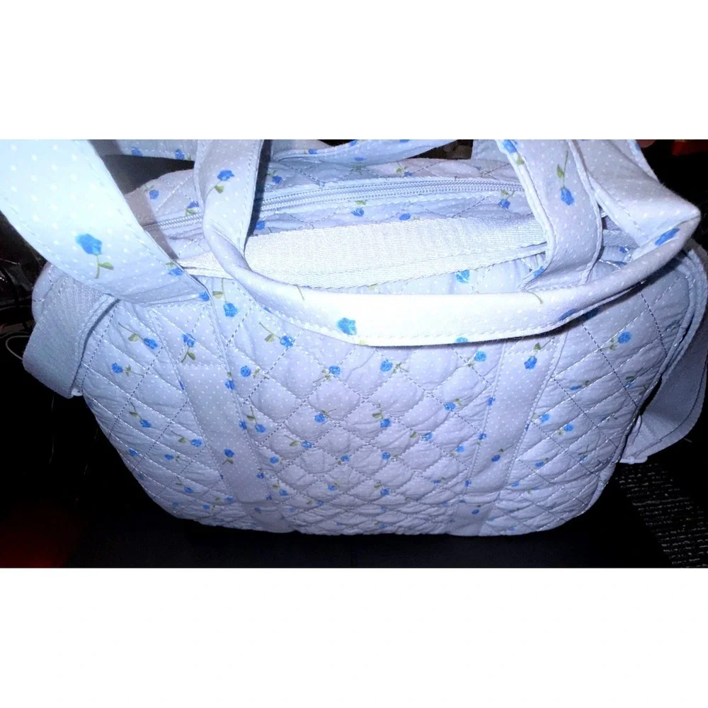 Art Class Duffel Bag Girls One Size Light Blue NEW Quilted Floral Polka Dot